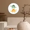 Sterren - Stegosaurussen - Blaadjes - Groen Wandcirkel kunststof plaat 5mm dik klein -sfeer1