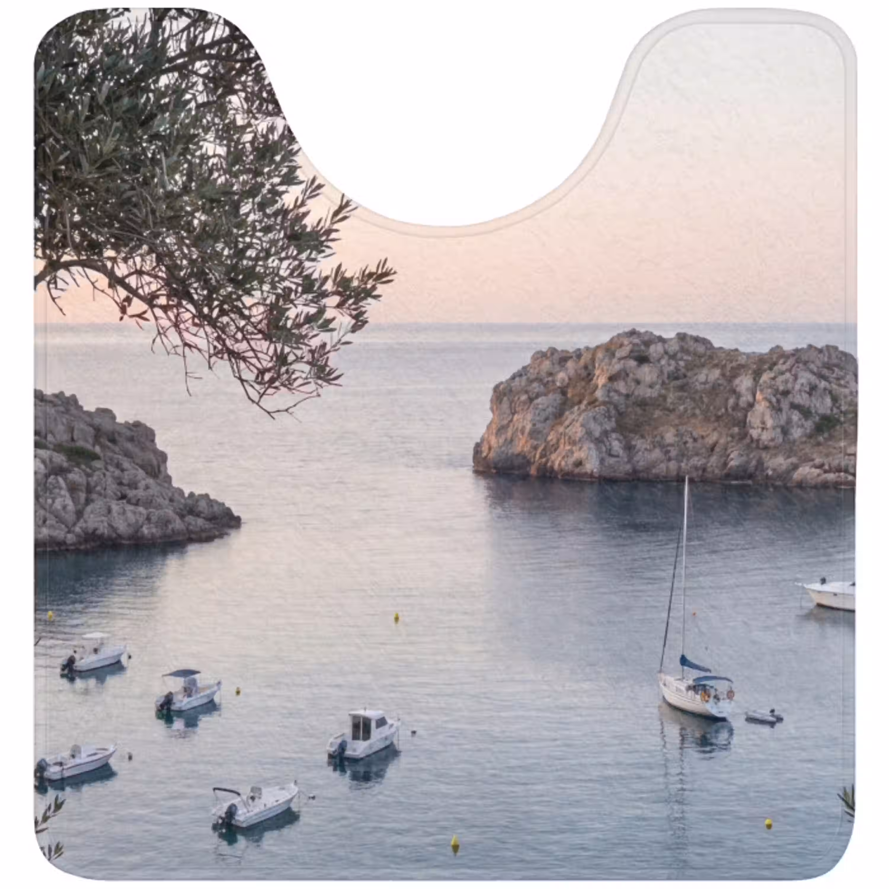 Baai - boten - zonsondergang WCmat U-uitsnede middel -3d