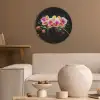 Orchidee - Graffiti - Kleurrijk - Bloemen - Abstract Akoestische PET Vilt - Rond klein -sfeer1