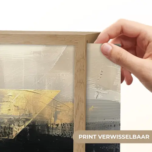 Abstract - Zwart - Verf - Modern Light Box met batterij (Wandlamp) middel -USP_websiteprintNL