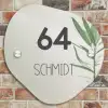 Lichtbeige met plant - Modern Naambord Organisch middel -sfeer10