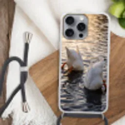 Eenden - Water - Natuur Hoesje iPhone 16 Pro Max met koord klein -sfeer4