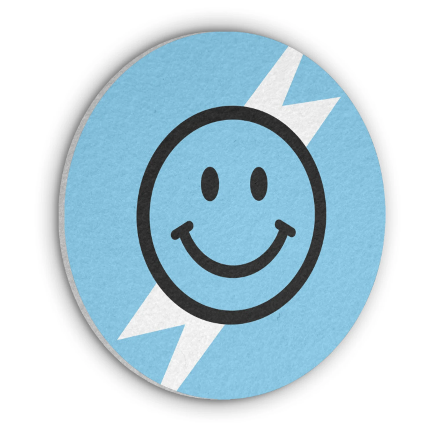 Tableau acoustique en feutre PET - Smiley - Bleu - Eclair - Commandez ...