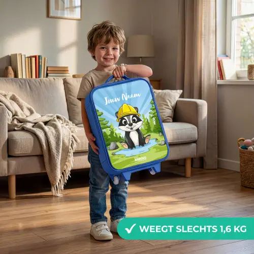 Wally werkbeer Kinderkoffer - Blauw klein -sfeer2_NL