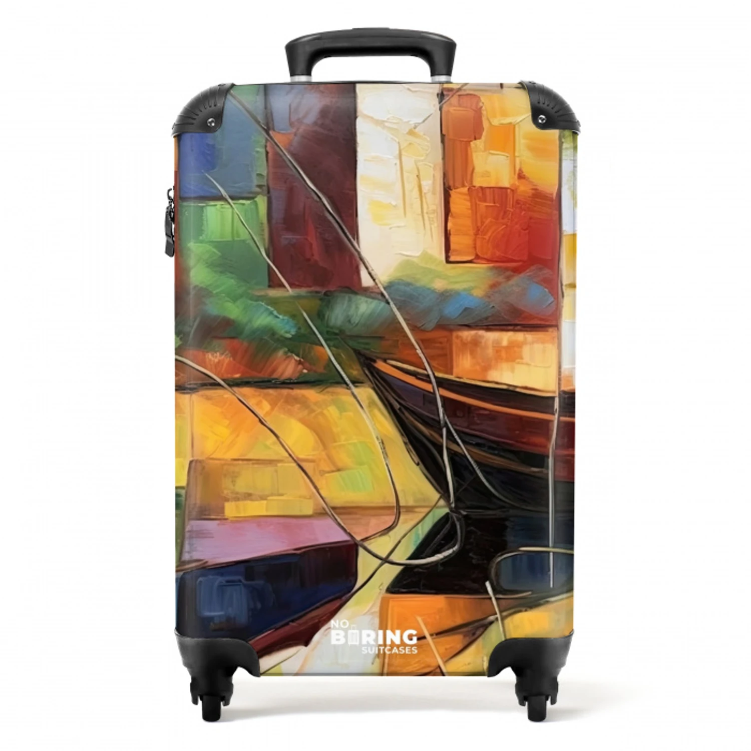 Abstract - Kunst - Boot - Kleuren NBS - Handbagage koffer - Unisex middel -productfoto_recht