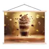 Dessert - Chocolade - Zoet - Eten textielposter latten blank klein -3d
