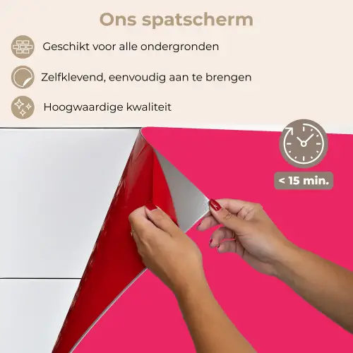 Karmijn - Kleuren - Palet - Roze keuken achterwand spatscherm klein 900 -spatscherm_NL