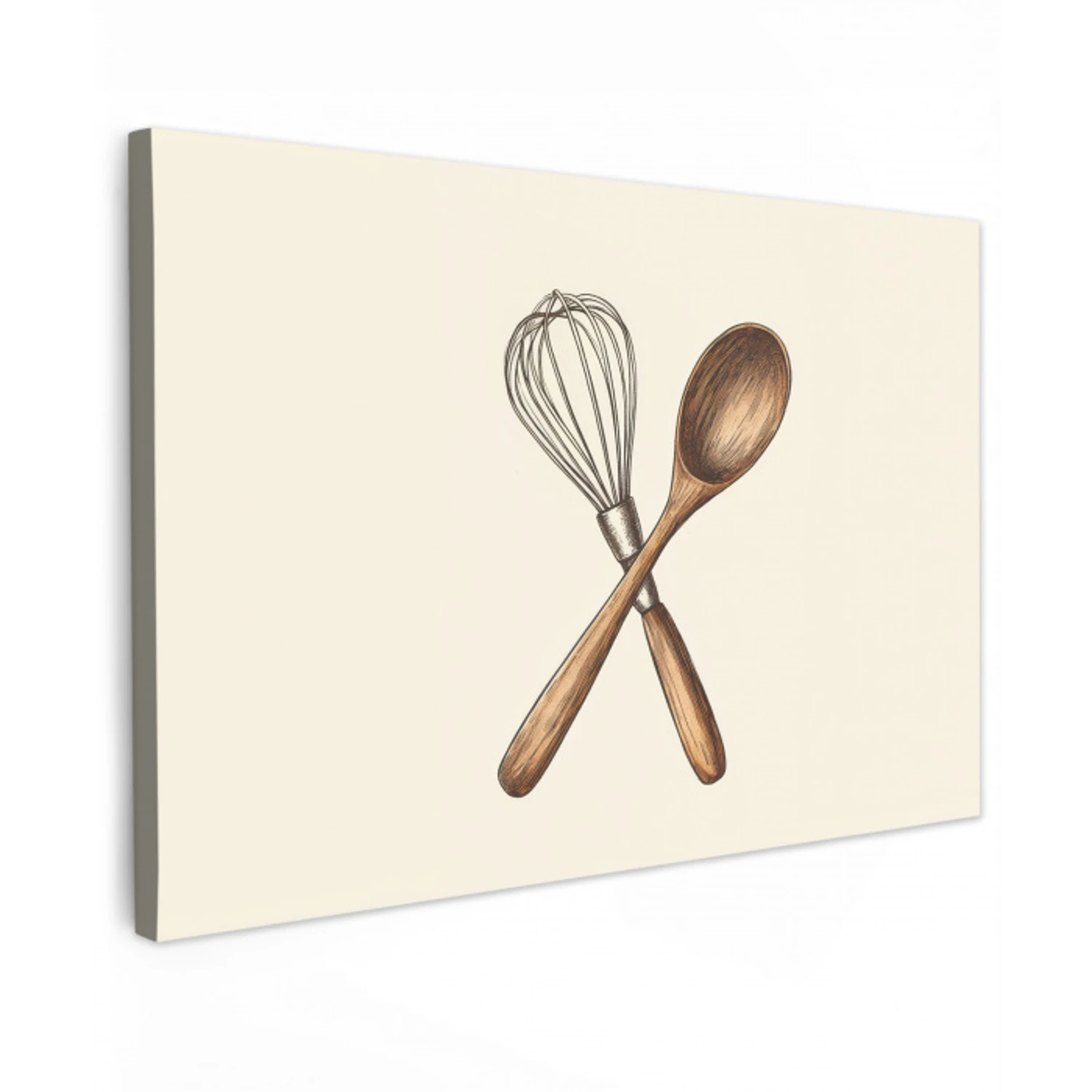 Garde - Hout - Beige Tuinposter op houten frame 2 cm dik klein -3d