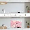 Goud - Marmer - Roze keuken achterwand spatscherm klein -voor_na_NL