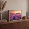Lavendelveld - Quote - Zonsondergang Light Box met batterij (Wandlamp) middel -sfeer2