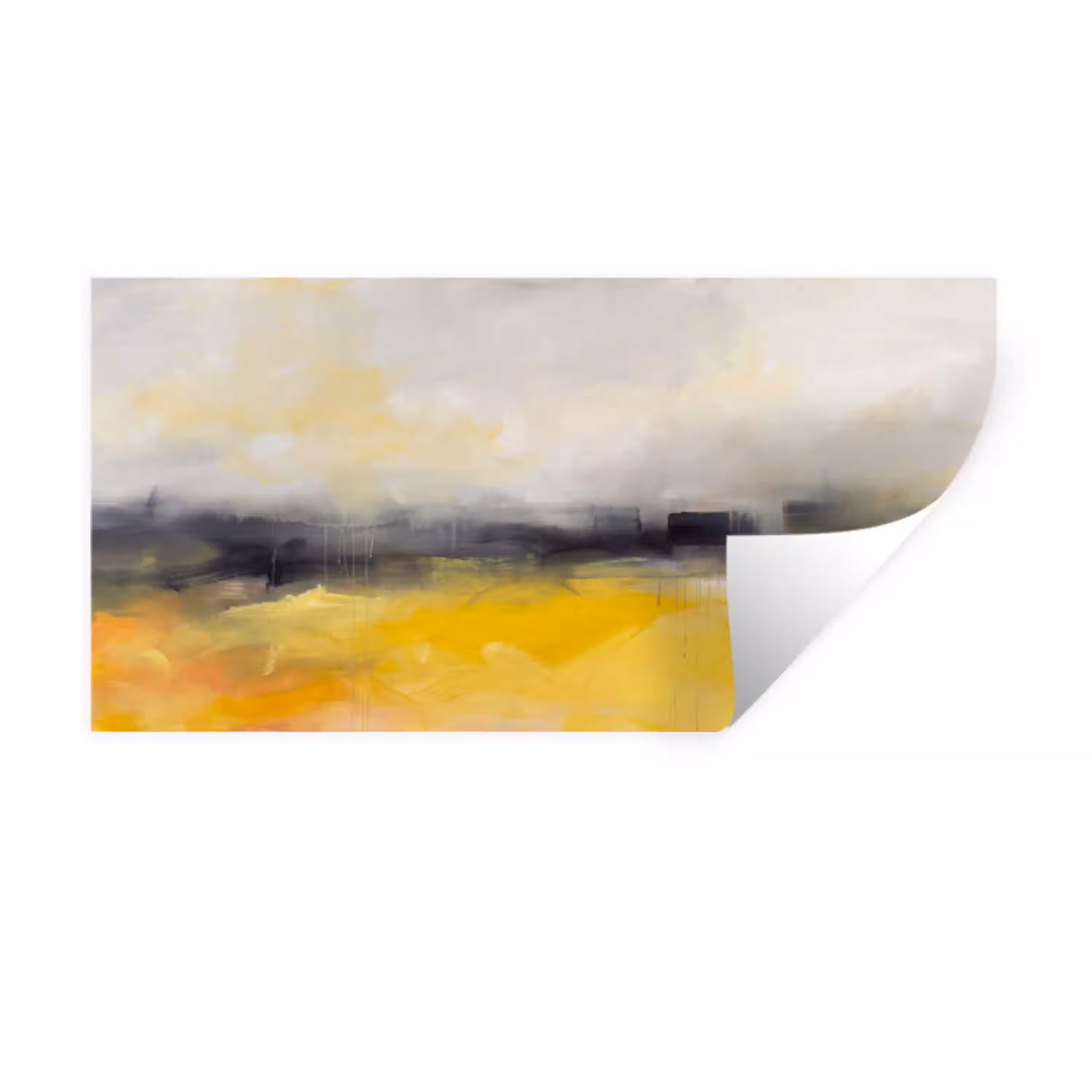 Abstract - Landschap - Modern - Geel Muursticker klein -3d