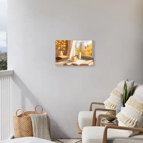 Thee - Boek - Thee - Herfst Tuinposter op houten frame 2 cm dik klein -sfeer1