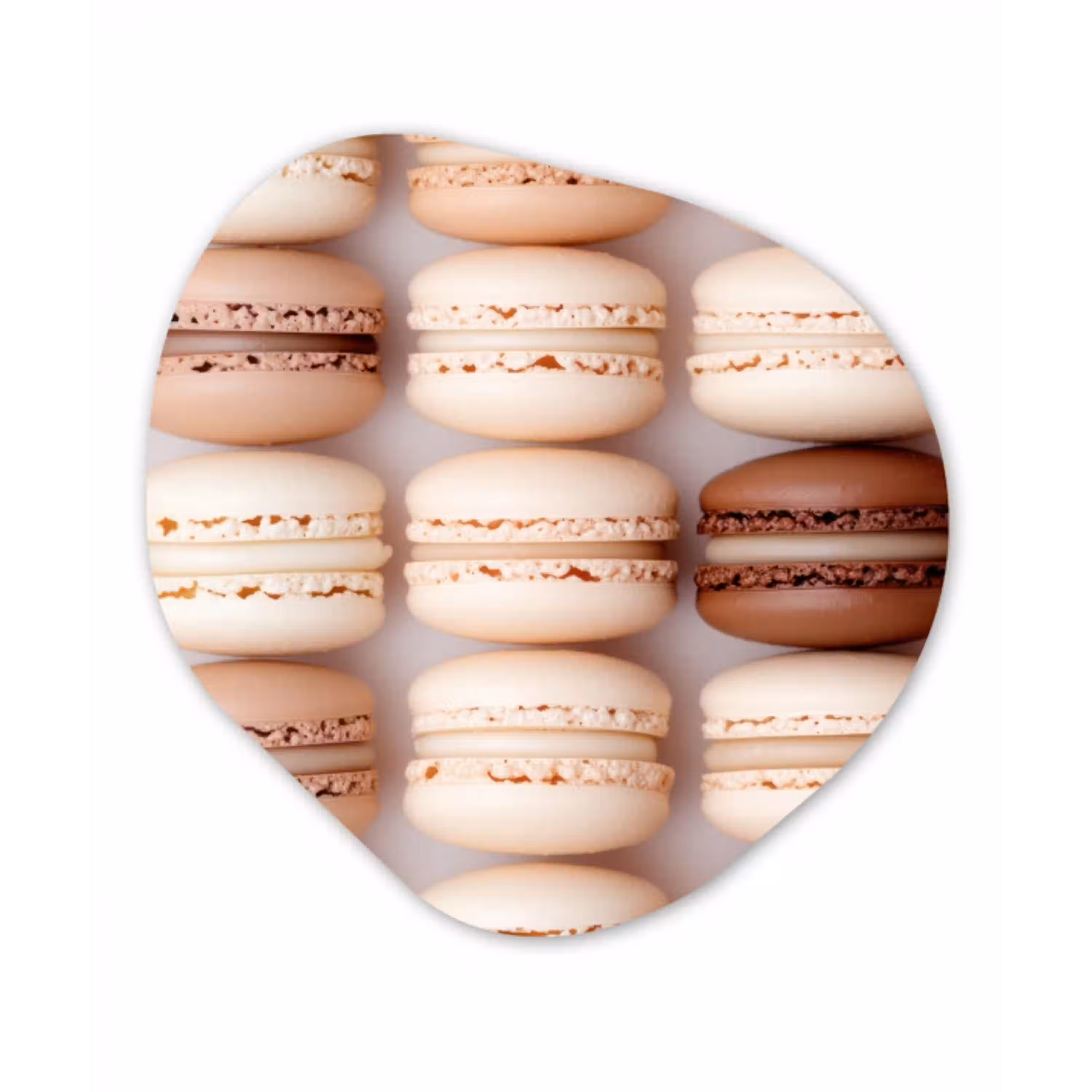 Macarons - Beige - Bruin Wandcirkel Organisch Aluminium middel -3d