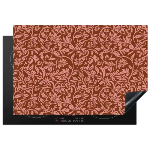 Bloemen - Print - Roze Inductie beschermer vinyl 3mm klein 276 -3d