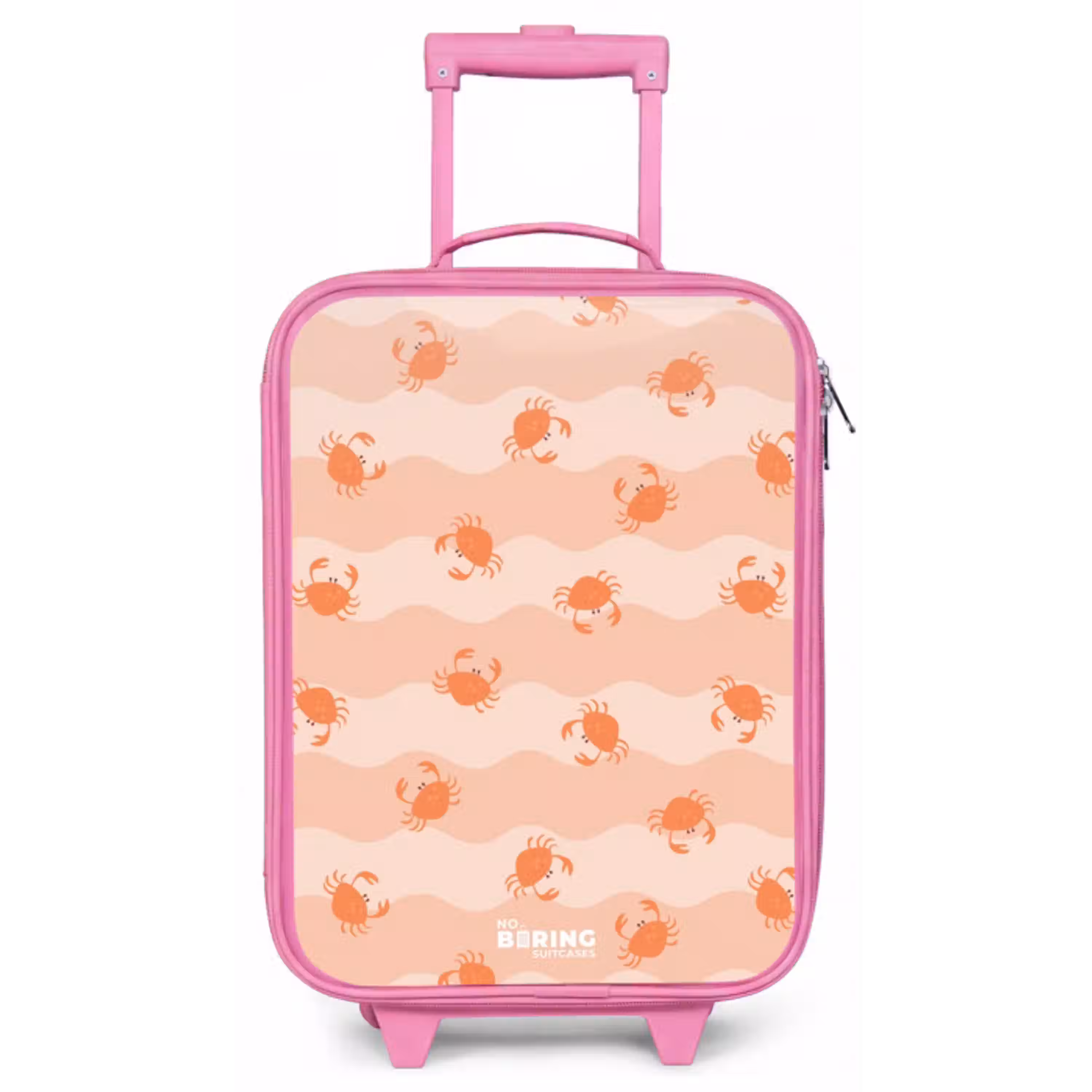 Oranje krabben op golvende achtergrond Kinderkoffer - Roze klein -zz3dotto