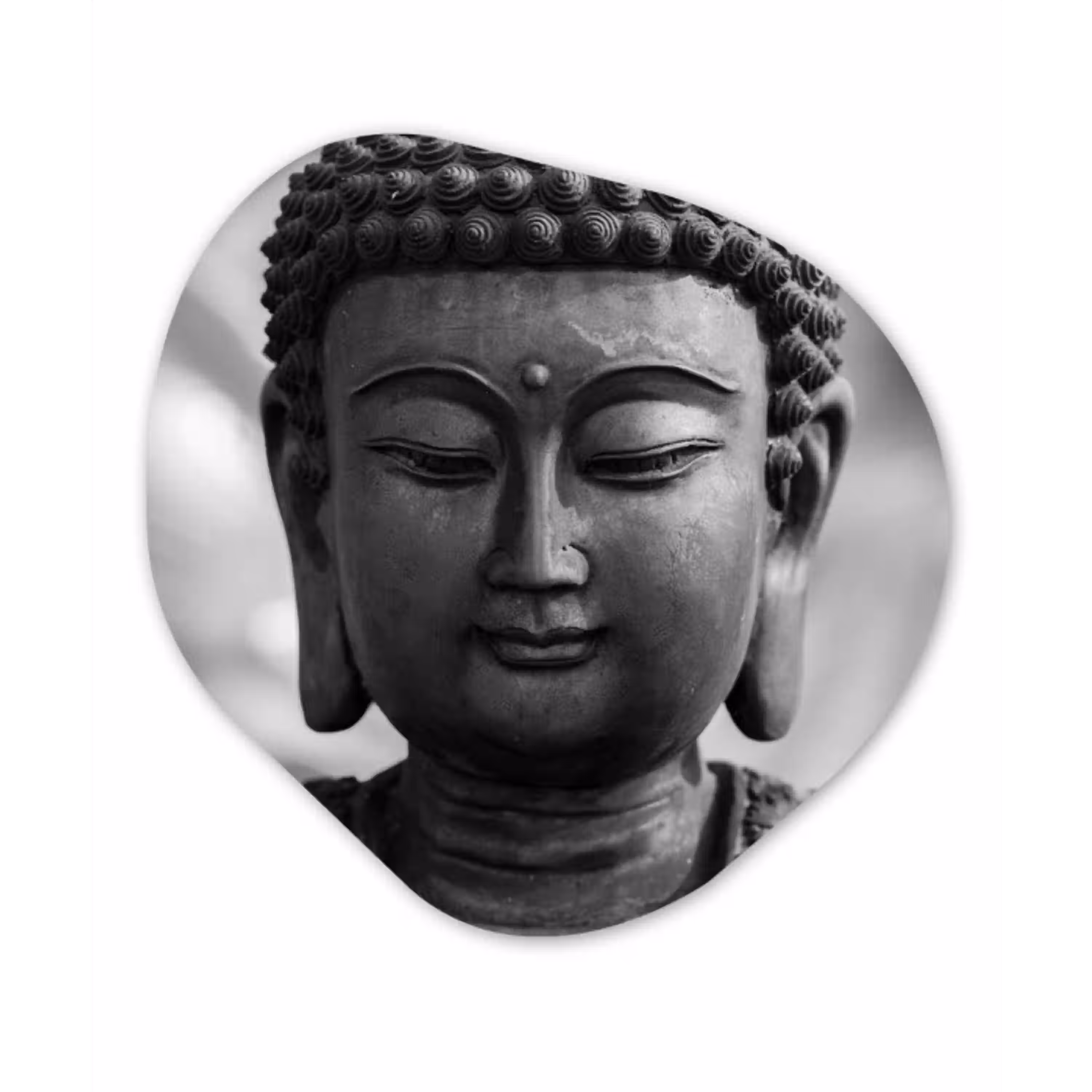 Boeddha - Grijs - Spiritualiteit - Buddha beeld - Religie Wandcirkel Organisch Forex 3mm klein -3d