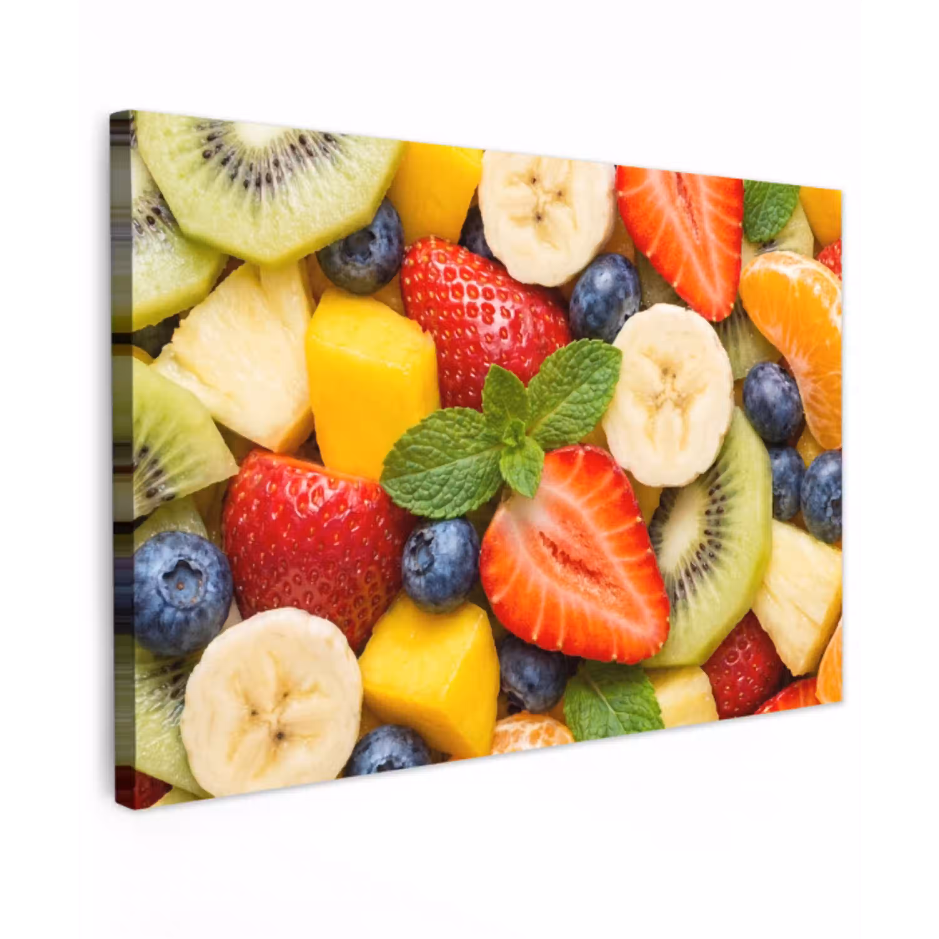 Fruit - Plakjes - Eten - Kleurrijk Tuinposter op houten frame 2 cm dik klein -3d
