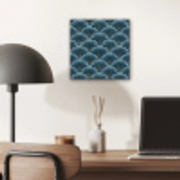 Patroon - Ginkgoblad - Blauw aluminium wit klein 46 -sfeer5