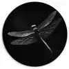 Libelle - Dieren - Zwart - Insect Wandcirkel kunststof plaat 5mm dik klein -3d