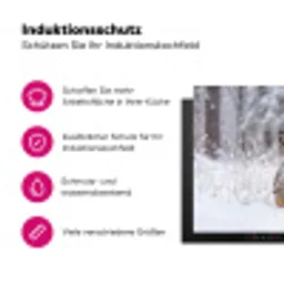 Hert - Sneeuw - Bos - Dieren - Vertederend Inductie beschermer vinyl 3mm klein -zzzzzzz-lf-ups
