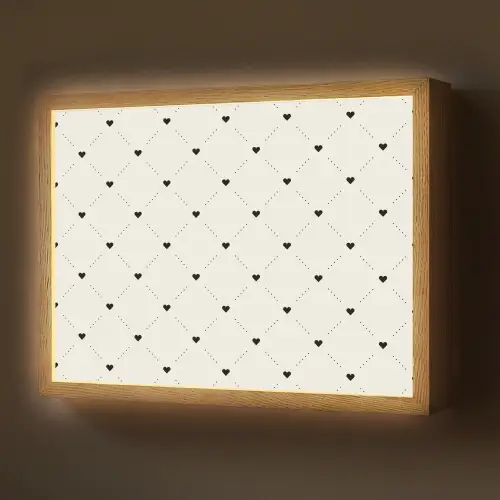 Hart - Dotline - Wit - Zwart Light Box met batterij (Wandlamp) middel 907 -z3d_website
