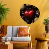 Macarons - Rood - Hart Wandcirkel Organisch Plexiglas middel -sfeer4