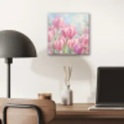 Tulpen - Veld - Lente - Roze aluminium wit klein -sfeer5