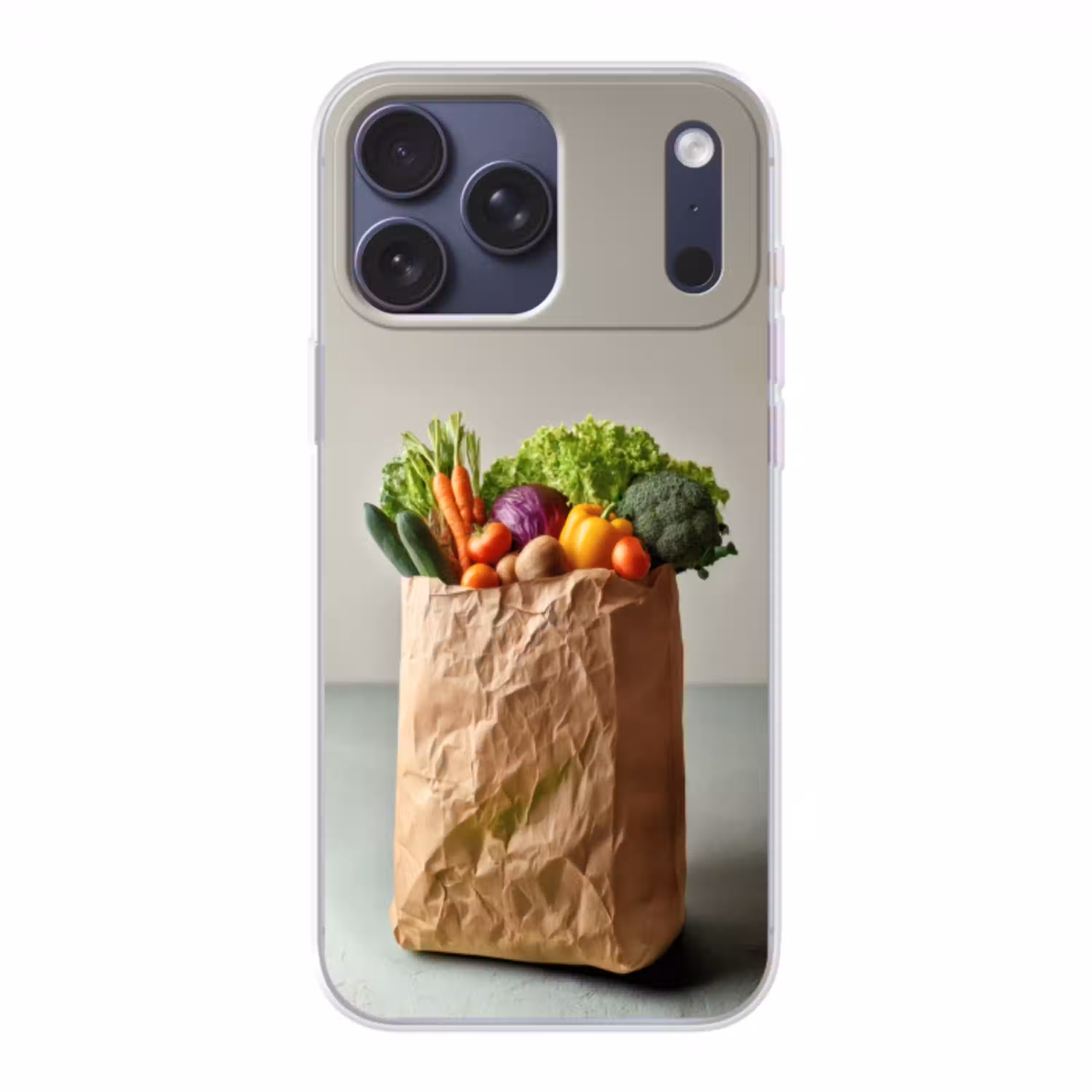 Papieren - Boodschappen - Groente - Kleurrijk Telefoonhoesje iPhone 17 Pro Max klein -3d