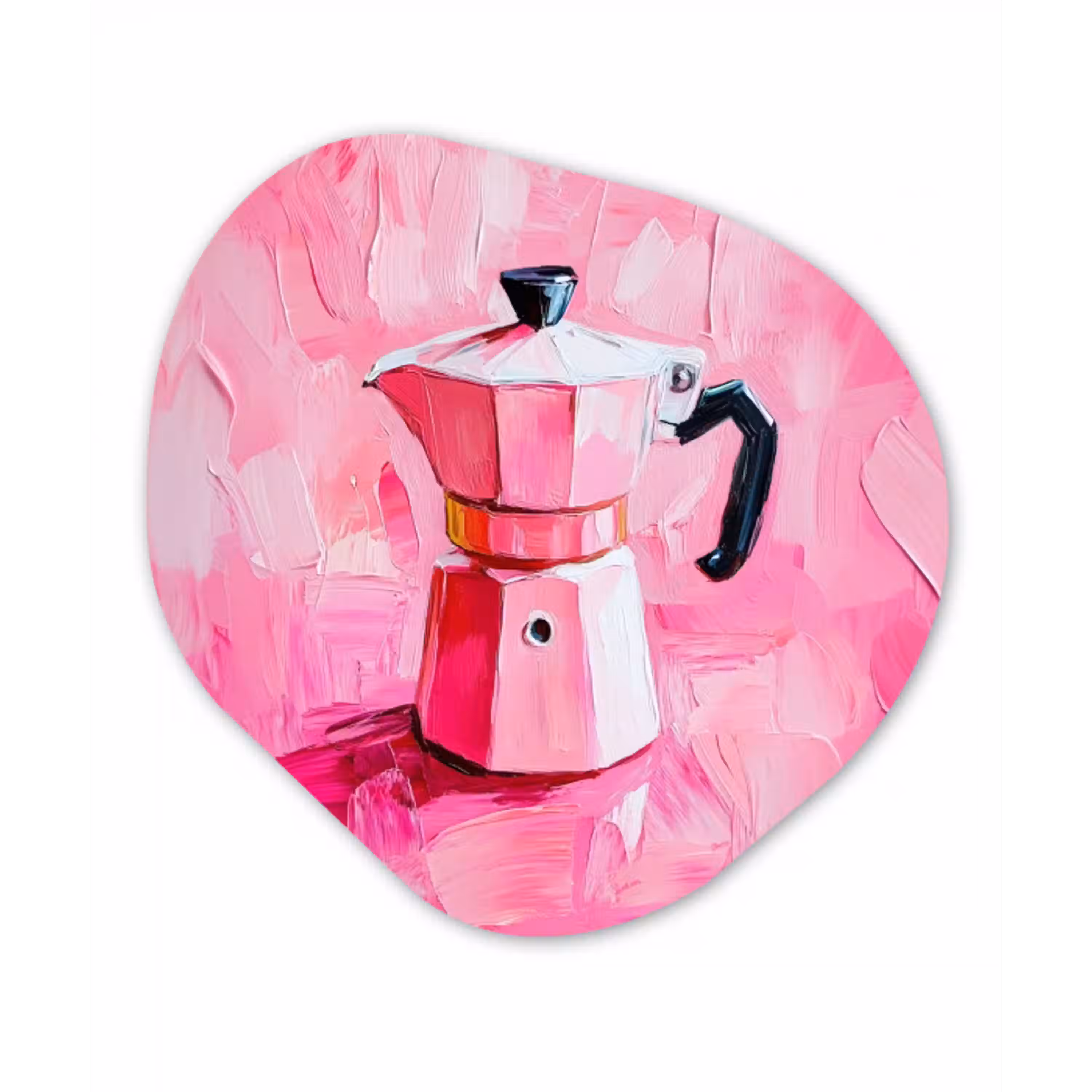 Roze - Verf - Coffee Wandcirkel Organisch Plexiglas middel -3d
