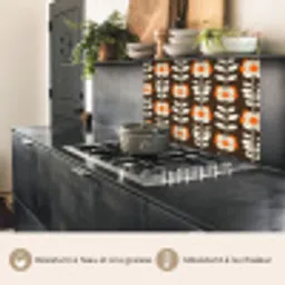 Bloemen - Retro - Bruin keuken achterwand 2 middel 865 -usp_FR