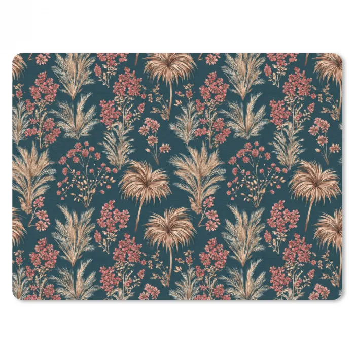Botanisch - Patroon - Blauw muismat rubber klein 262 -3d