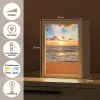 Strand - Zonsondergang - Zee - Wolken - Horizon Light Box met kabel (Tafellamp) klein -USP_NL
