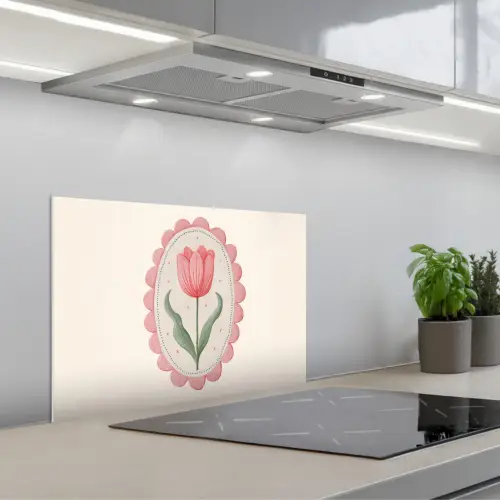 Tulp - Lijst - Ovaal - Illustratie keuken achterwand spatscherm klein -3d_schuin