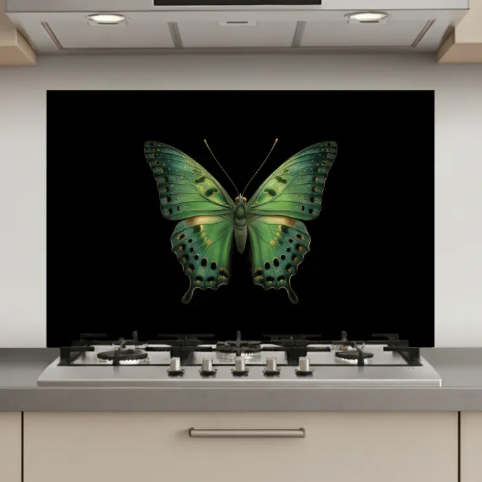 Vlinder - Groen - Diepte keuken achterwand spatscherm klein -3d_website