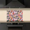 Cassette - Patroon - Roze keuken achterwand spatscherm klein 900 -sfeer1