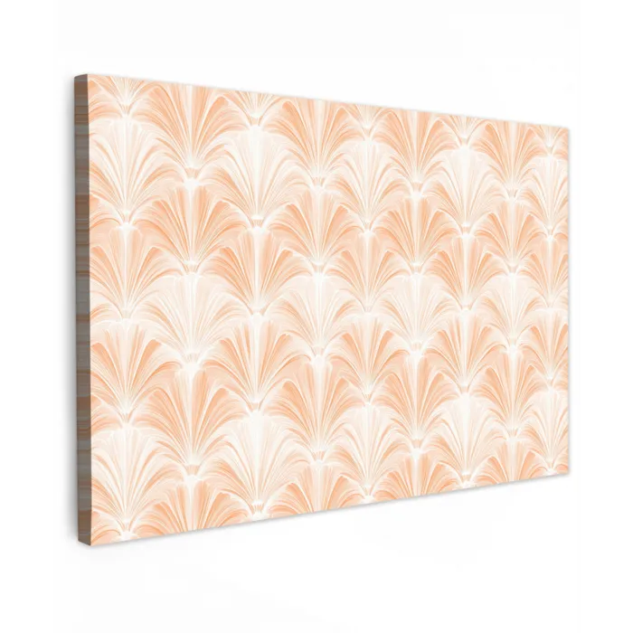 Waaier - Patroon - Perzik Tuinposter op houten frame 2 cm dik klein 845 -3d