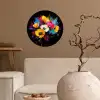 Bloemen - Kleurrijk - Graffiti - Modern - Boeket Wandcirkel behangsticker klein -sfeer1