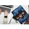 Vrouw - Blauw - Bloemen - Vlinders - Natuur laptophoes neopreen klein -bureau