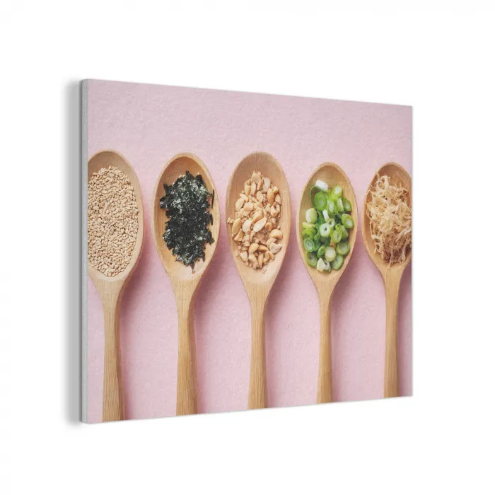 Ingrediënten - Lepels - Hout - Roze PET vilt klein -3d