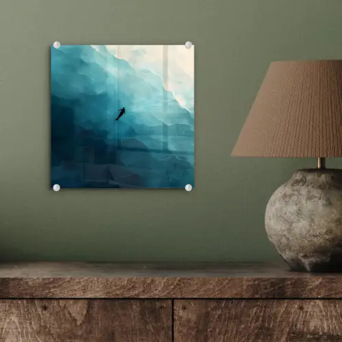 Zee - Silhouet - Abstract - Blauw plexiglas 5mm klein -sfeer3
