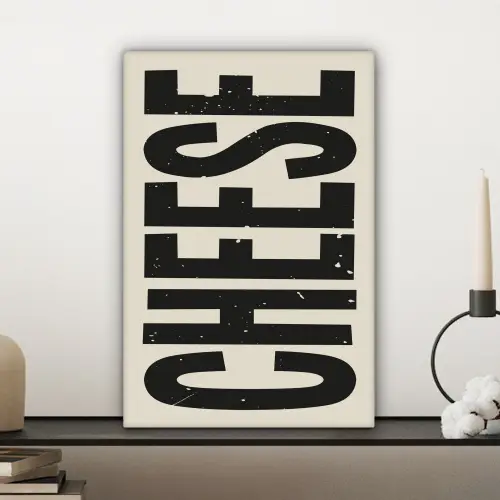Kaas - Decoratie - Beige - Cheese canvas 2cm klein -sfeer6