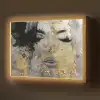 Vrouw - Kunst - Goud - Zwart Light Box met batterij (Wandlamp) middel -z3d_website