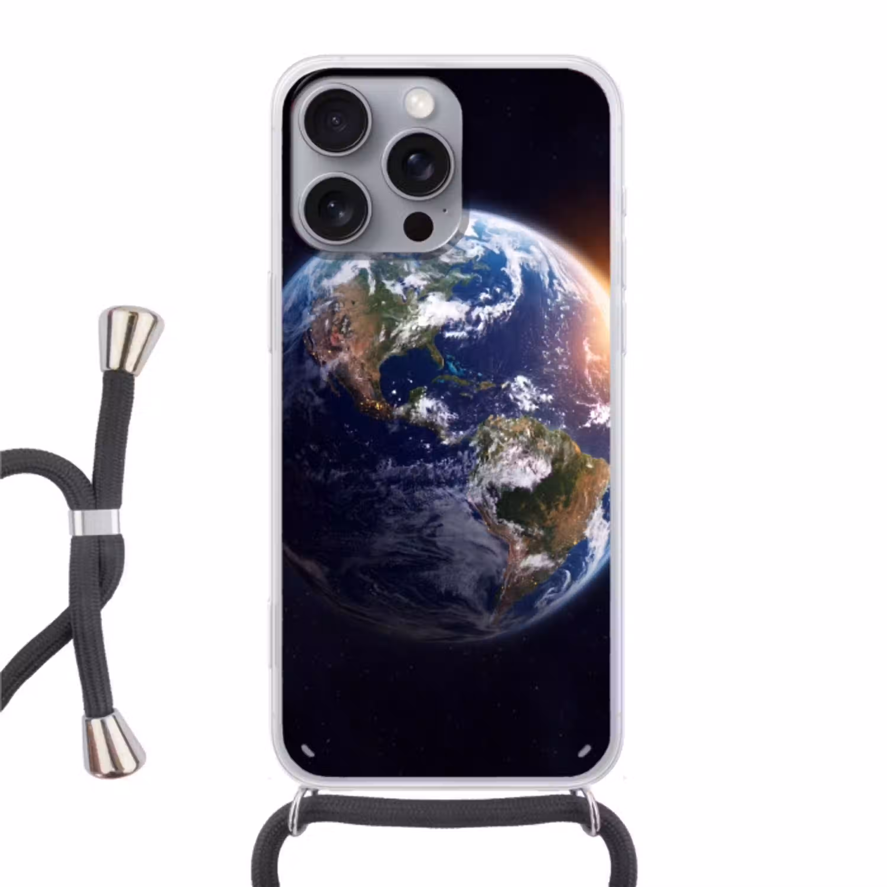 Planeet - Ruimte - Kosmos Hoesje iPhone 16 Pro Max met koord klein -3d