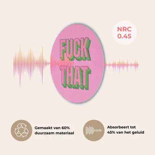 Tekst - Bold - Roze Akoestische PET Vilt - Rond klein -USP_NL