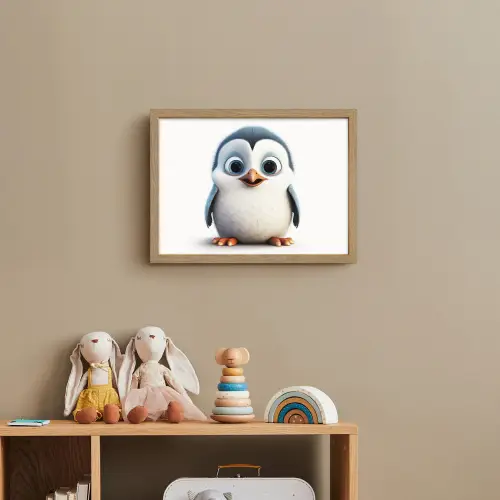 Pinguïn - Dieren - Meisjes - Kind - Jongens Light Box met batterij (Wandlamp kind) middel -sfeer2_kind