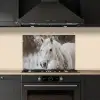 Paard - Wit - Winter - Natuur - Sneeuw - Dieren keuken achterwand spatscherm klein -sfeer1
