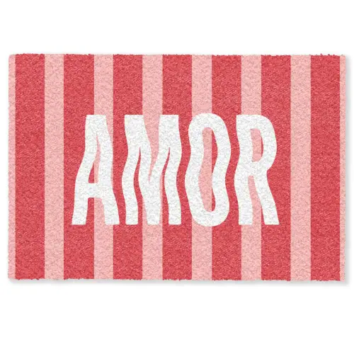 Amor - Strepen - Rood - Roze Deurmat klein -zkaufland3d