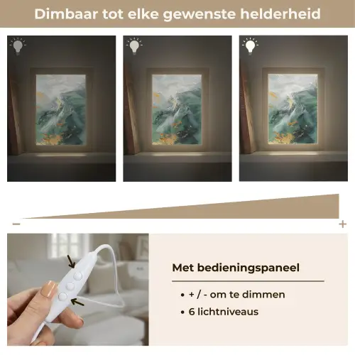 Groen - Modern - Marmer - Abstract Light Box met kabel (Tafellamp) klein -USP_dimbaarNL