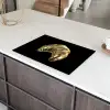 Croissant - Brood - Goud - Zwart Inductie beschermer vinyl 3mm klein -sfeer8