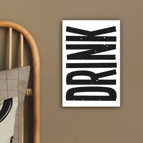 Drink - Zwart - Wit - Decoratie canvas 2cm klein -sfeer3